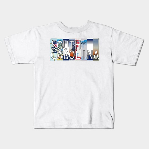 South Carolina License Plates Kids T-Shirt by stermitkermit